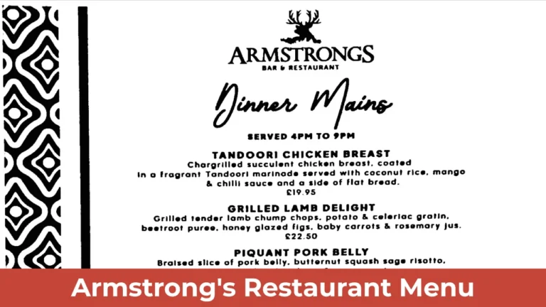 Armstrong's Restaurant Menu
