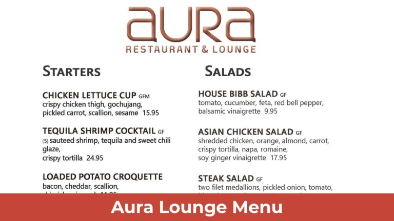 Aura Lounge Menu