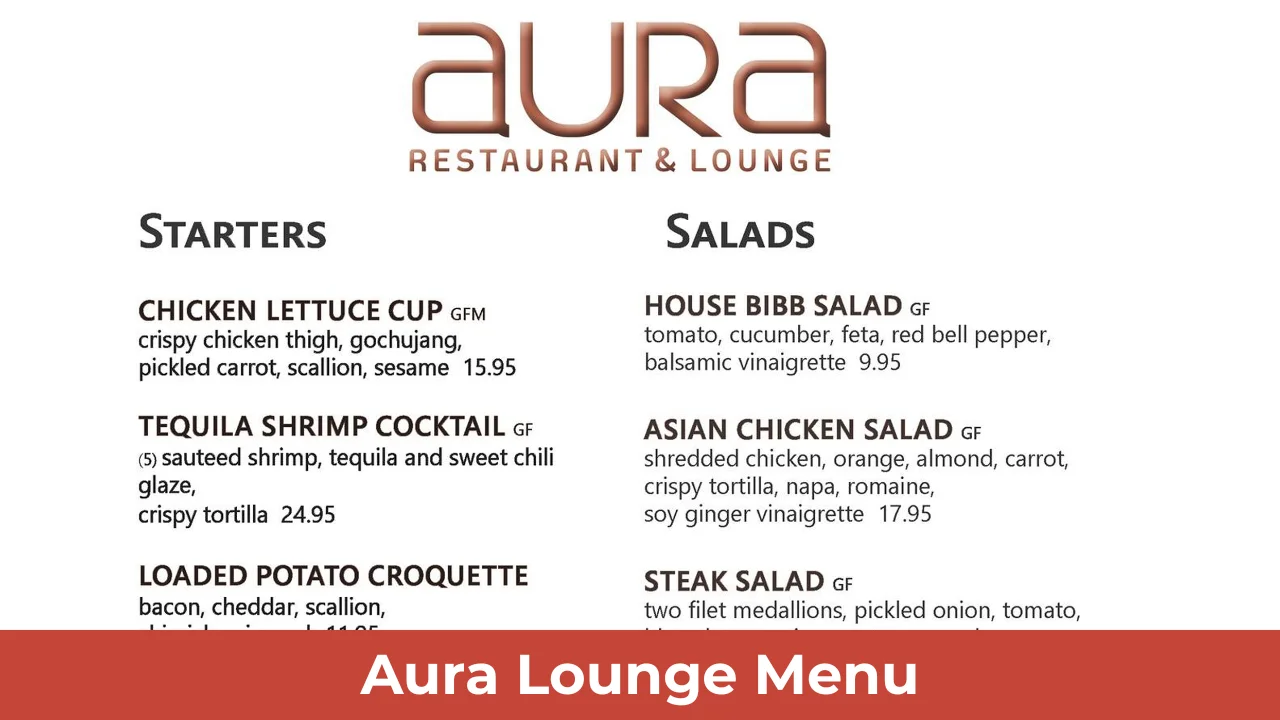 Aura Lounge Menu