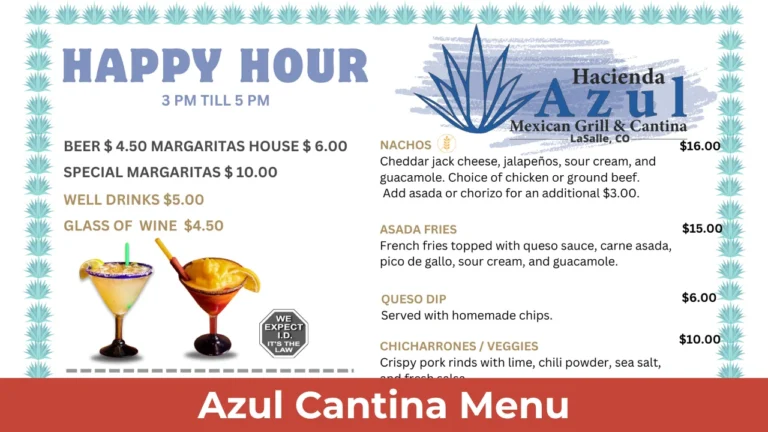 Azul Cantina Menu