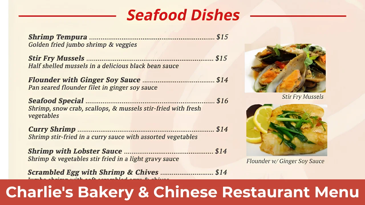 Charlie's Bakery & Chinese Restaurant Menu
