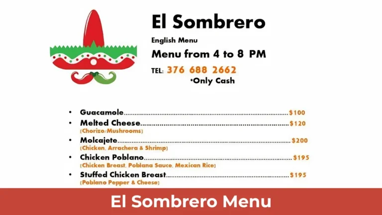 El Sombrero Menu