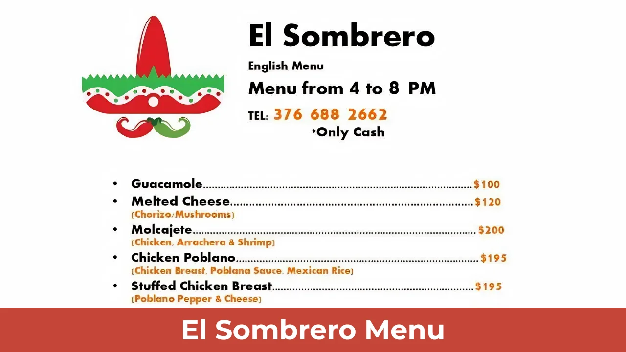 El Sombrero Menu
