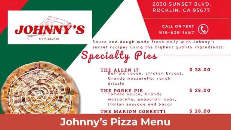Johnny’s Pizza Menu
