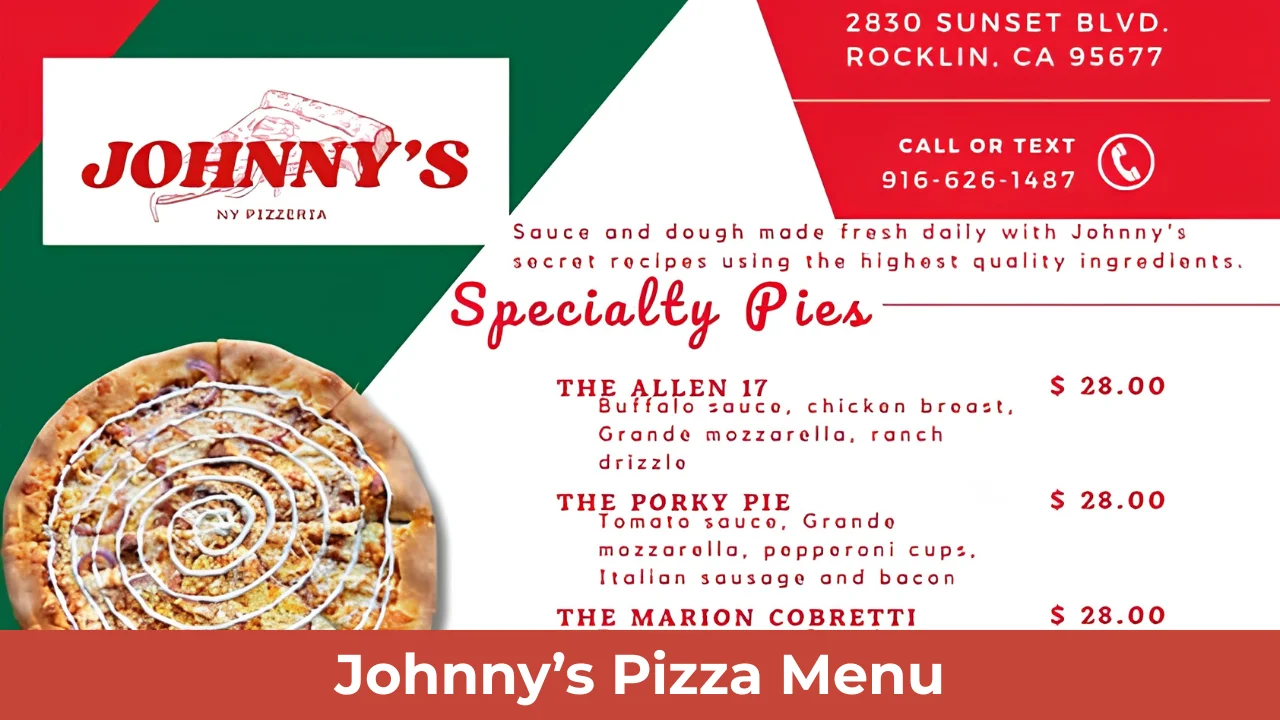 Johnny’s Pizza Menu