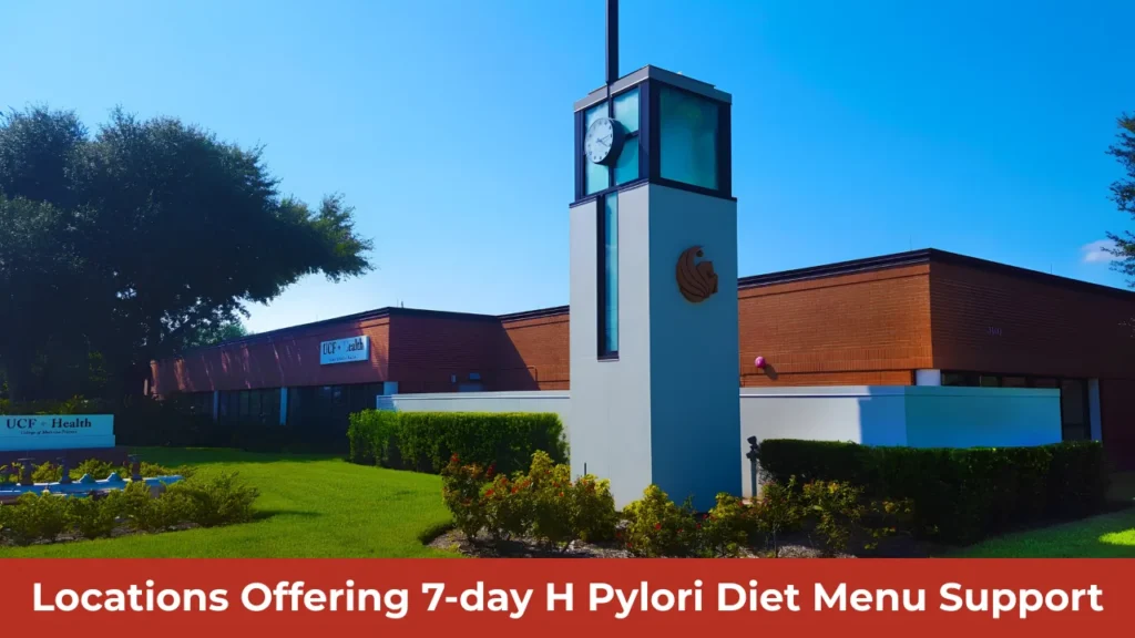 Locations Offering 7-day H Pylori Diet Menu Support