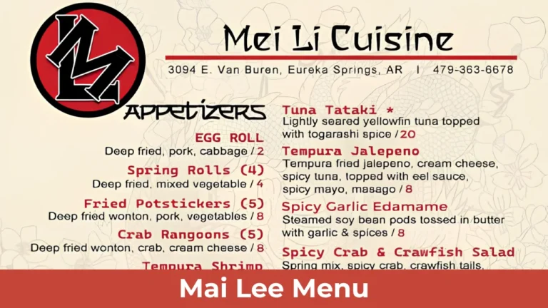 Mai Lee Menu