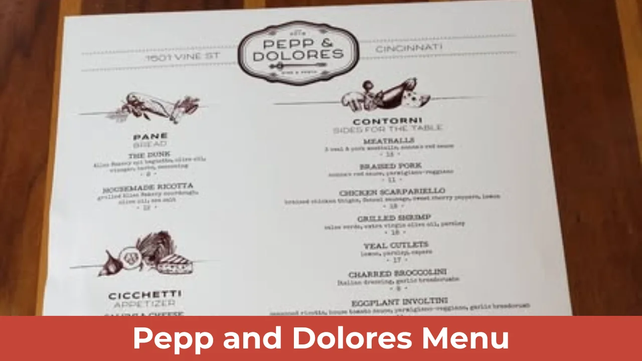 Pepp and Dolores Menu