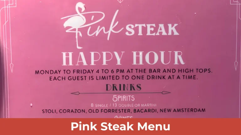 Pink Steak Menu