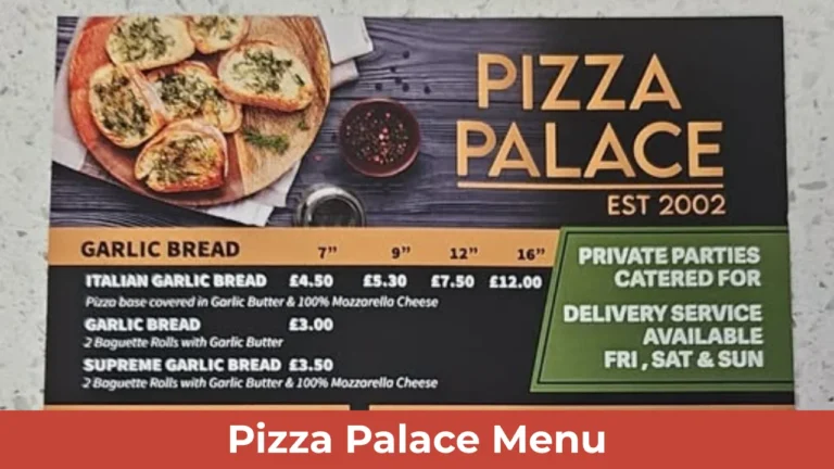Pizza Palace Menu