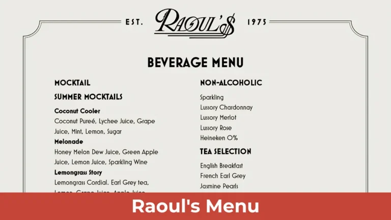 Raoul's Menu