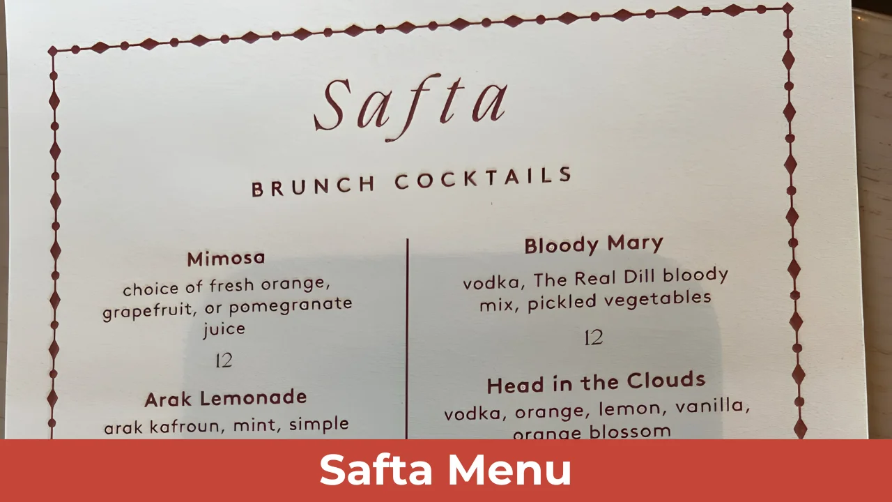 Safta Menu