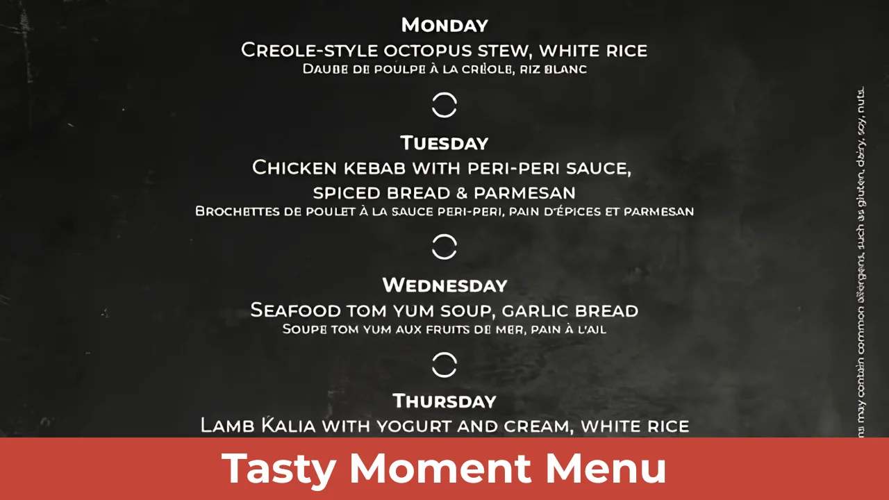 Tasty Moment Menu