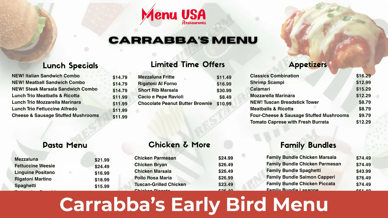 Carrabba’s Early Bird Menu
