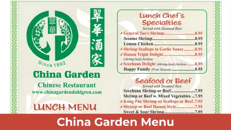 China Garden Menu