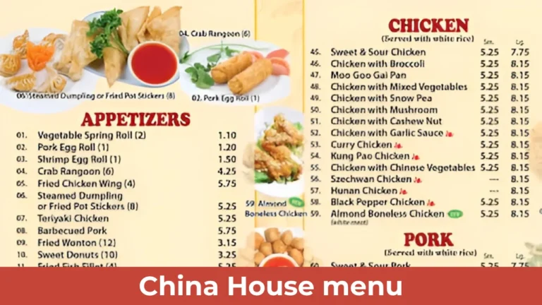China House menu