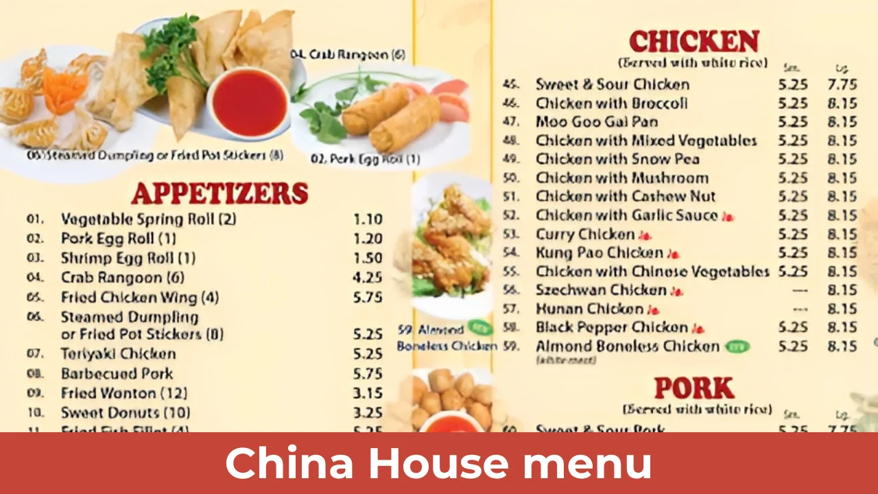 China House menu