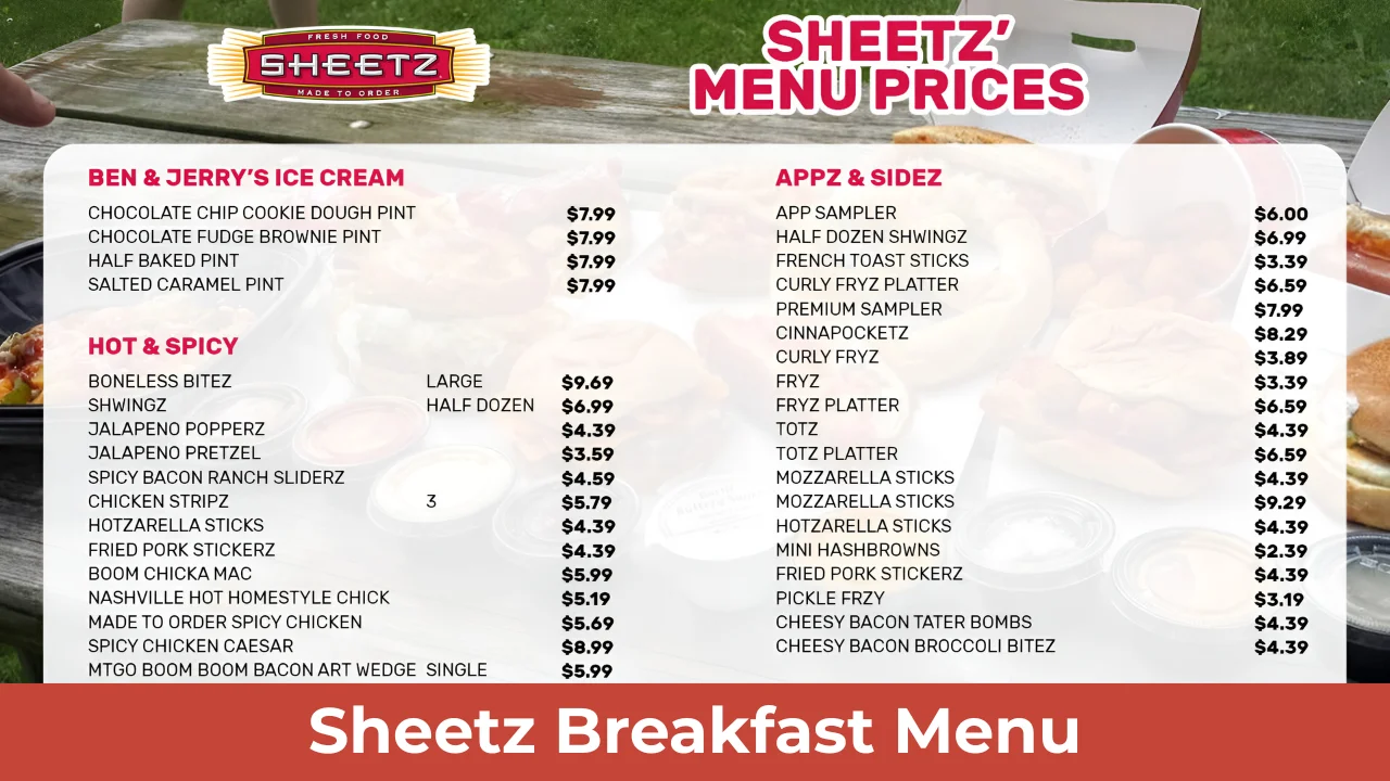 Sheetz Breakfast Menu