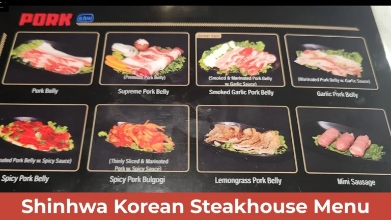 Shinhwa Korean Steakhouse Menu