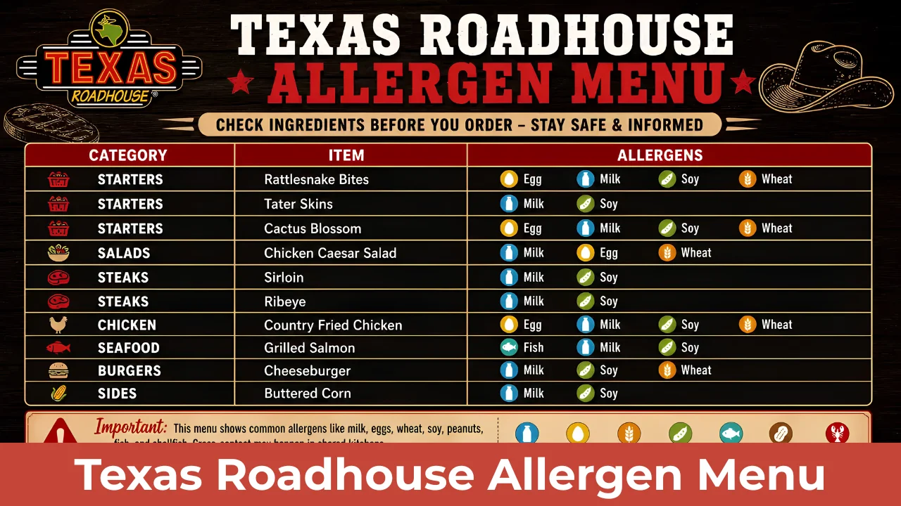 Texas Roadhouse Allergen Menu