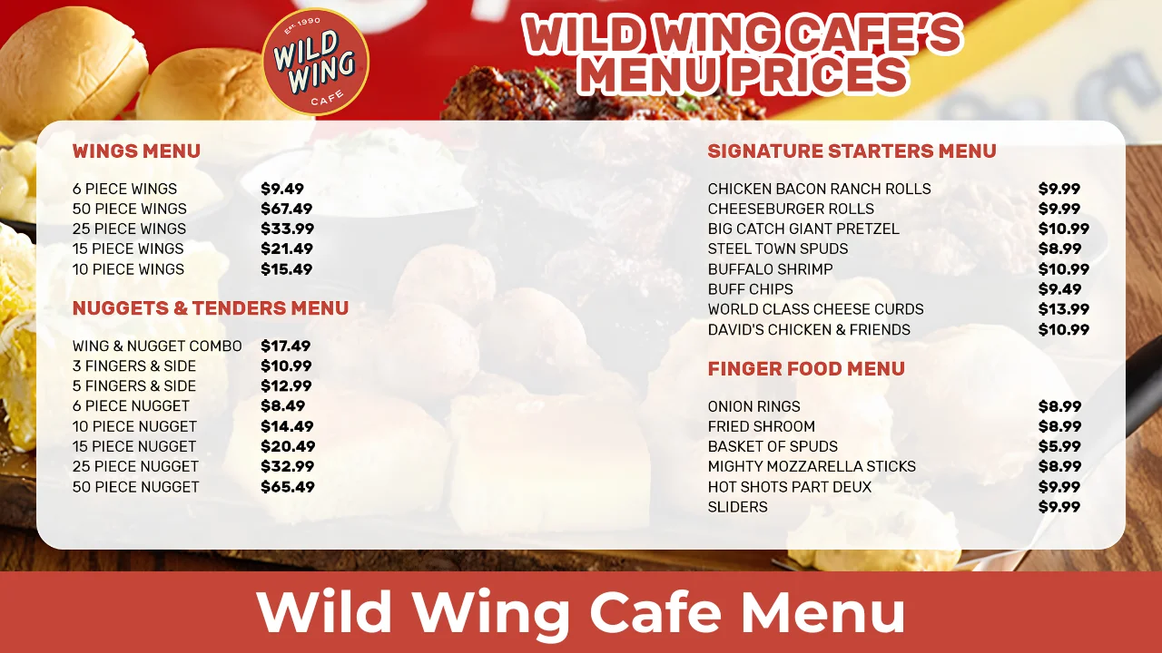 Wild Wing Cafe Menu